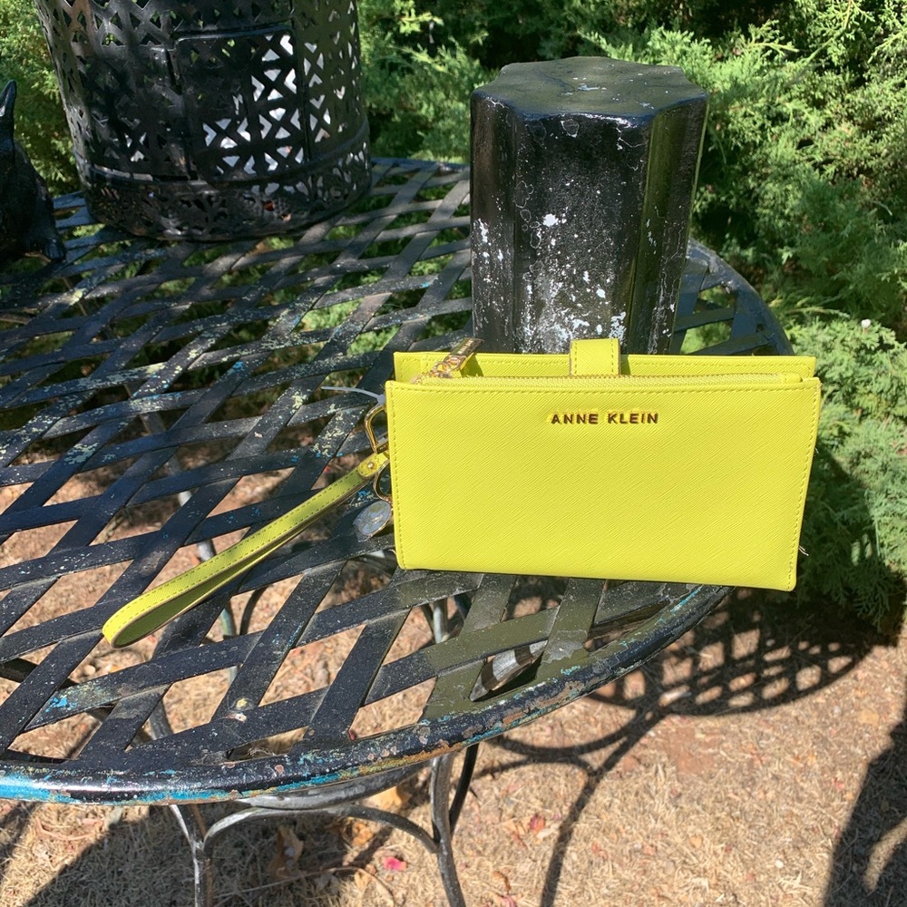 Anne Klein Bright Yellow/ green  Wristlet wallet